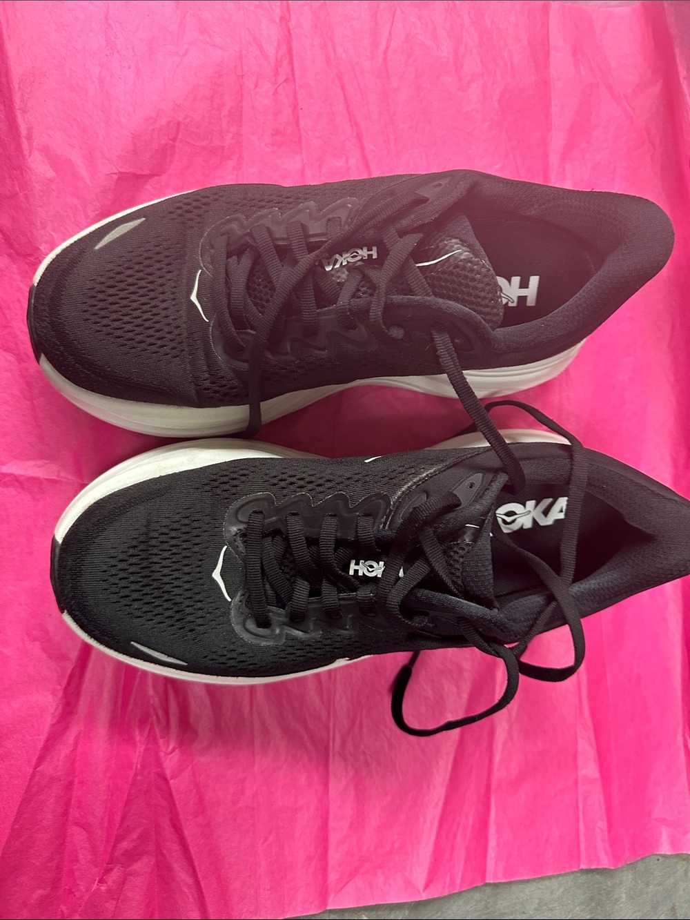 Hoka One One Black and White Athletic Sneakers 8-1/2 D
